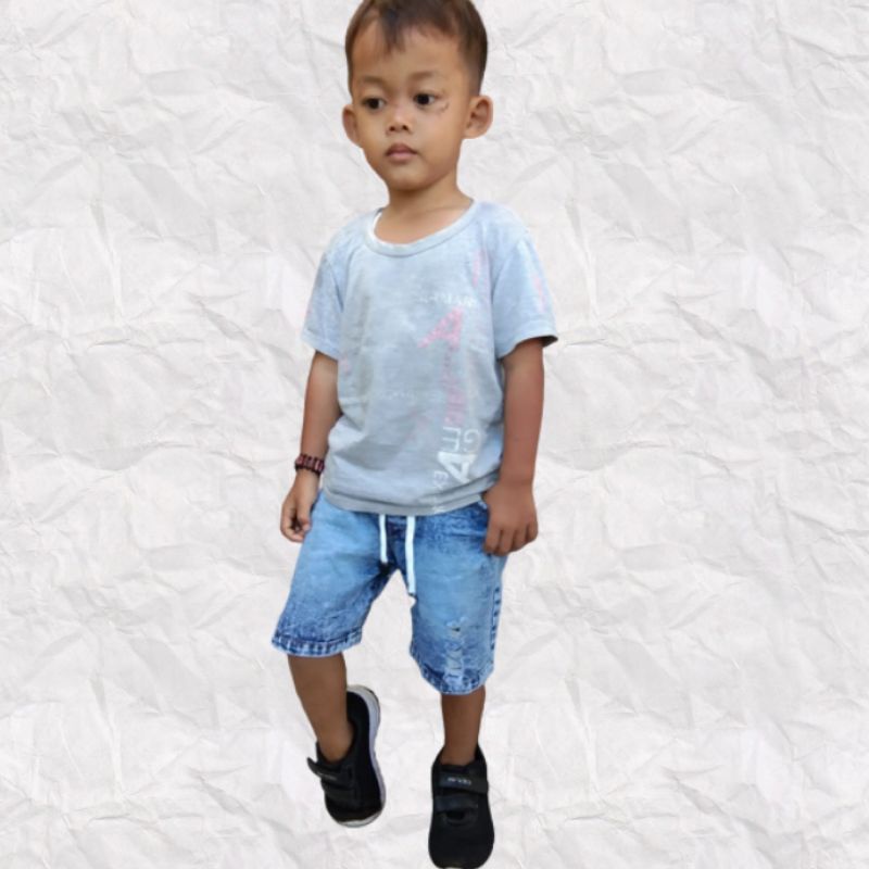 Celana Pendek Anak Laki-laki//Celana Jeans Anak Bahan Tebal Usia 5-8tahun