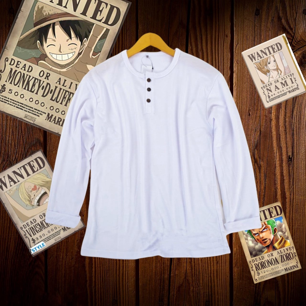 Kaos Pria Polos Kaos Polos Kancing Panjang/Kaos Cowok/Kaos Pria Dan Wanita/Kaos Pria Polos panjang/K