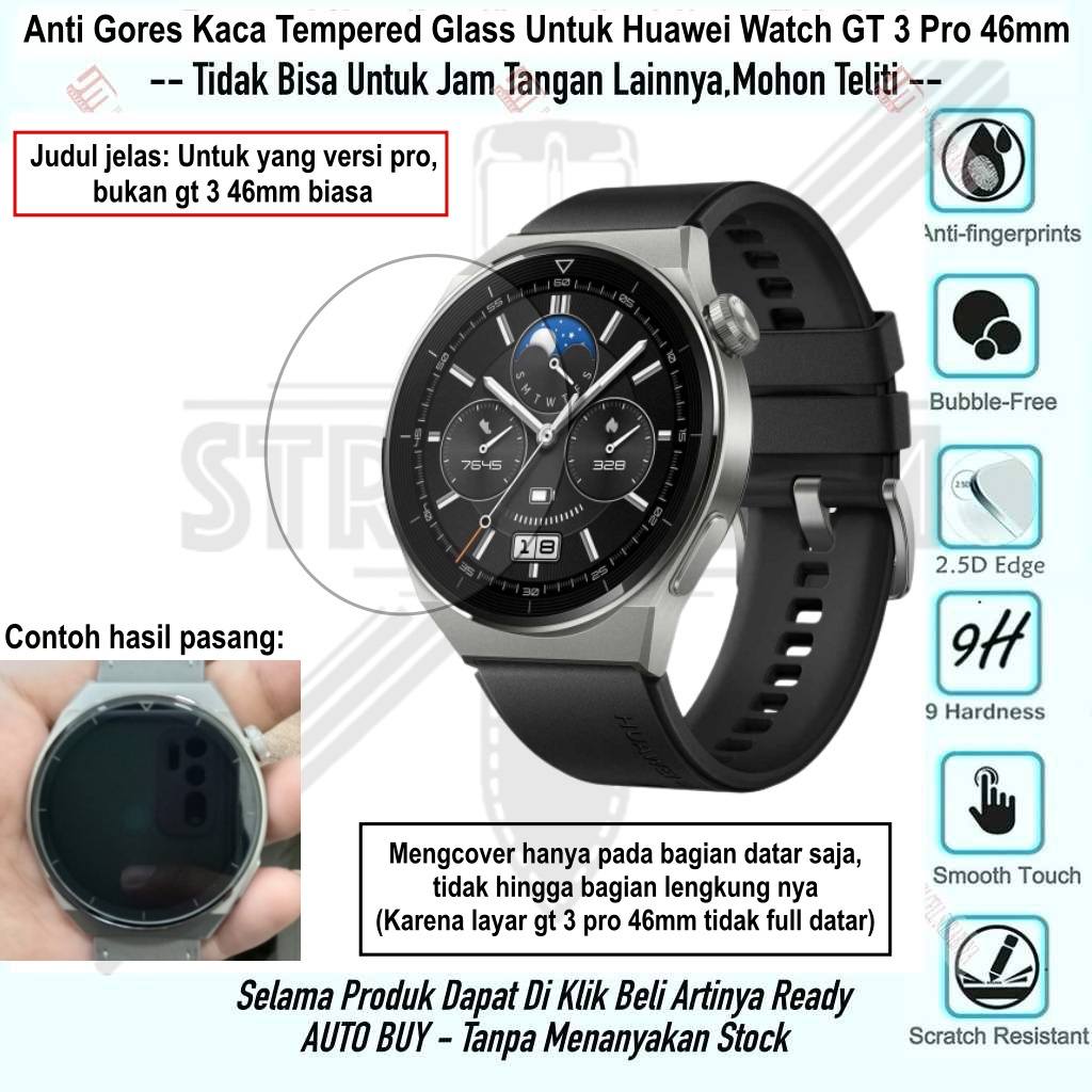 Pelindung Layar Huawei Watch GT3 GT 3 Pro 46mm - Anti Gores Kaca Tempered Glass