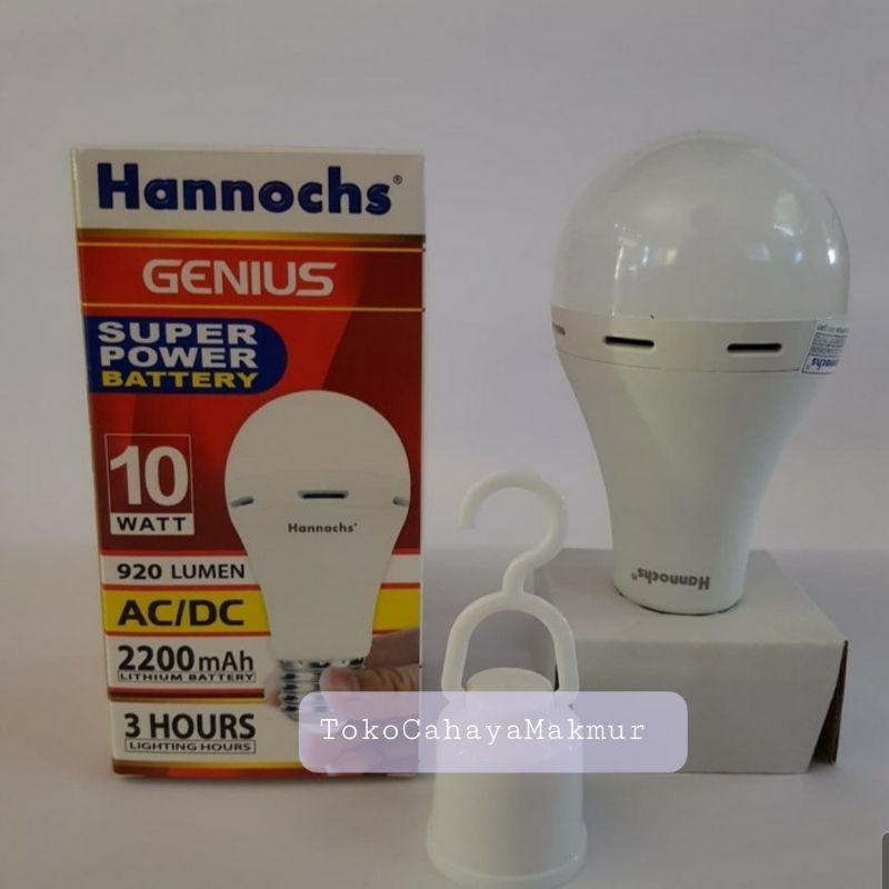 Lampu Emergency LED AC/DC Genius 10w 10watt Hannochs