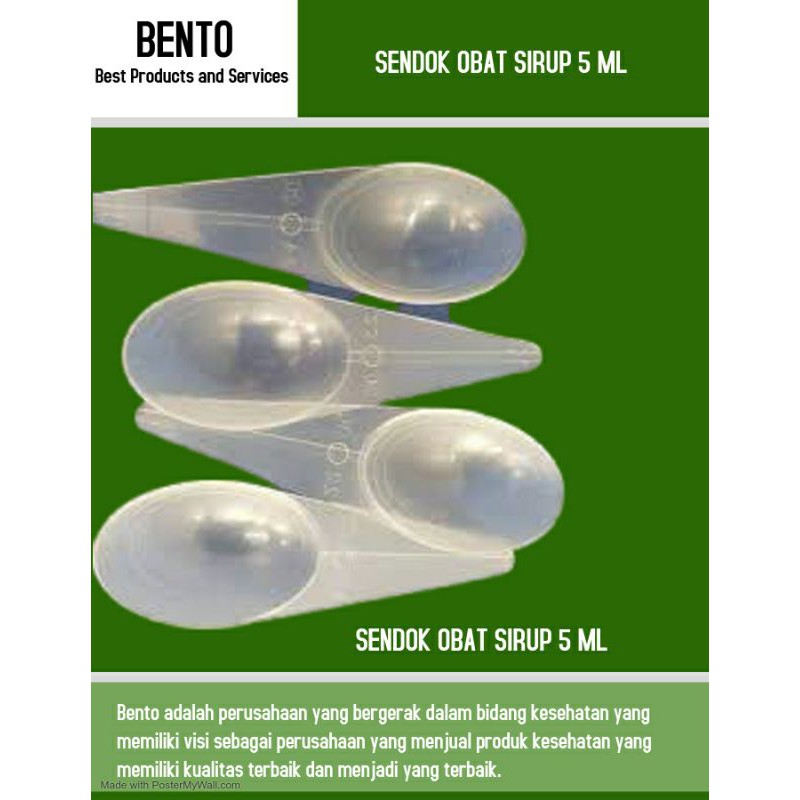 Sendok obat 5 ml isi 250 pcs Bening