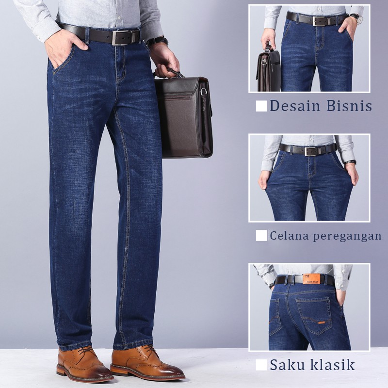 [COD] Celana jeans panjang pria original terbaru celana jeans standar  jeans regular pria cowok