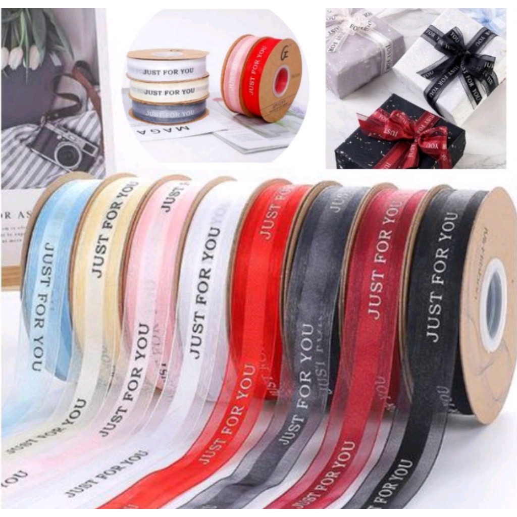 

Per Yard (90cm) Pita Just For You Organza Ribbon 25 mm Pita Organdi Ribbon 2,5 cm DIY Crafts Grossgrain Tapes Card Wrapflower Bouquet Dekorasi Kado Per Yard ( 90 cm)