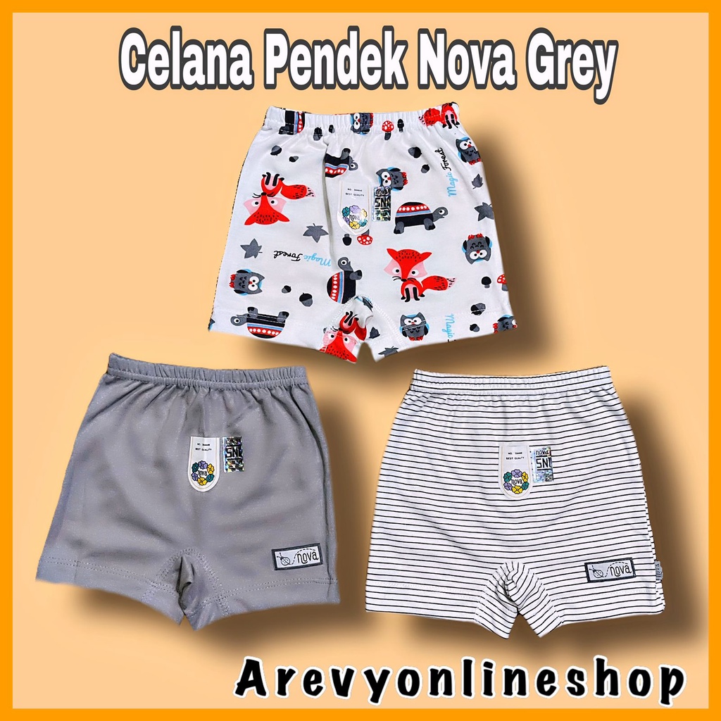 Nova 3 Pcs Celana Pendek Bayi  0-4 Bulan Baby Newborn Arevyonlineshop