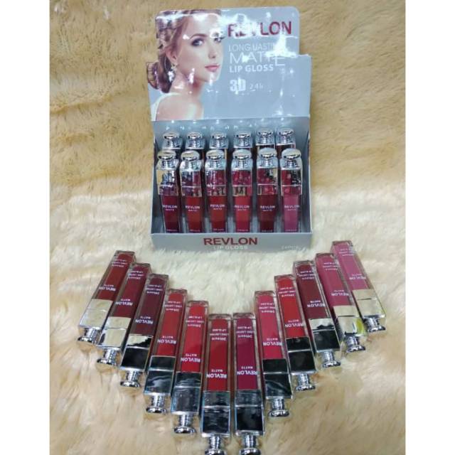 ( PER LUSIN ) LIPCREAM REVLON 3D MATTE / LIPGLOSS REVLON TUTUP MAHKOTA / REVLON PENTOL