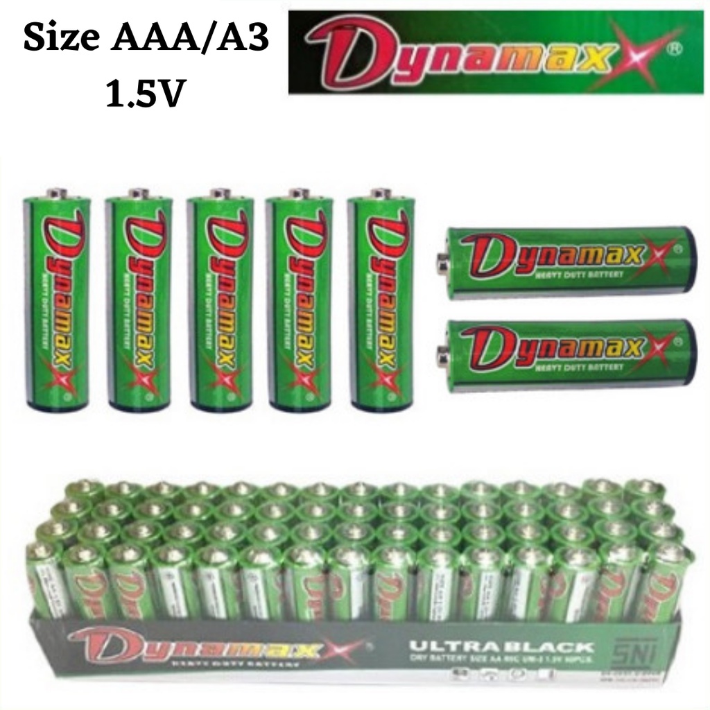 Jual Baterai Dynamax AAA Termurah 1,5V Tipe A3 Untuk Remot Mainan ...