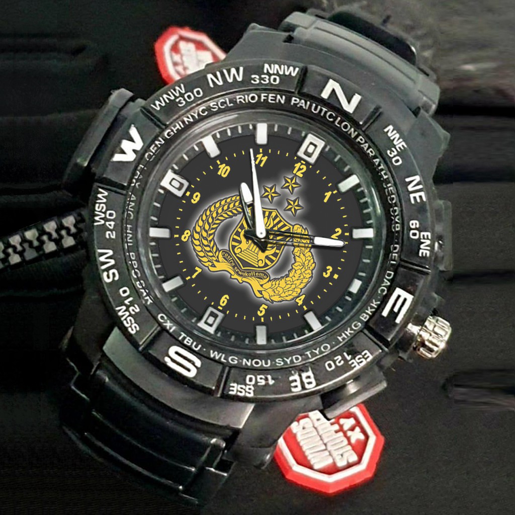 (EXCLUSIVE) Jam Tangan LOGO POLRI motif 1 Sport Bagus