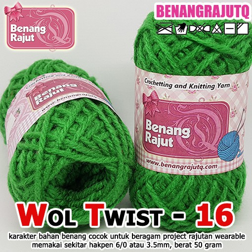  WOL  TWIST 16 HIJAU  Shopee Indonesia