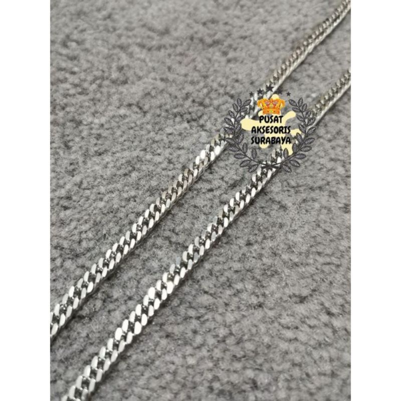 KALUNG TITANIUM RANTAI PADAT GOLD SILVER 3 MM  STAINLESS STEEL KALUNG WANITA PRIA