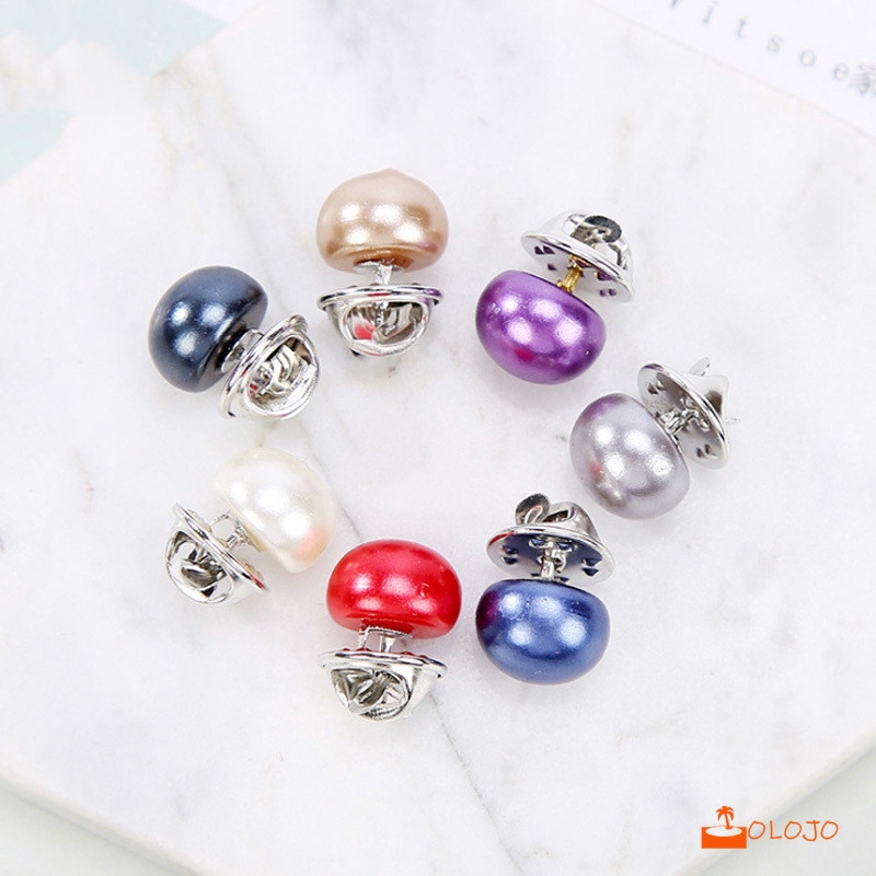 OLOJO  Colorful Zircon Tombol Bros Untuk Wanita Mutiara Lingkaran Imitasi Wanita Pin Fashion Jewelry