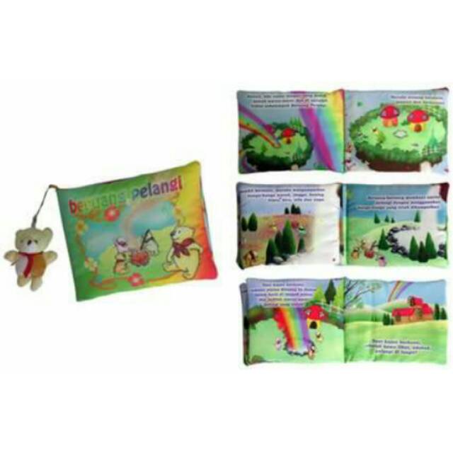 Softbook - Buku bantal - beruang pelangi