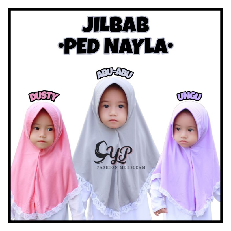 Jilbab Anak bayi  Ped Nayla Renda usia 0-3 th / Hijab baby