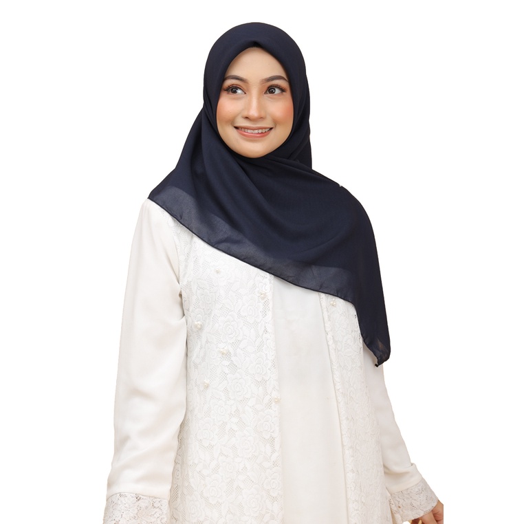 Umama Scarf - Kerudung Polos Segi Empat Potton Square-midnight blue