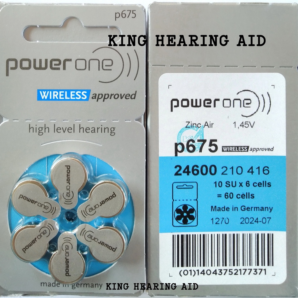 Baterai Alat Bantu Dengar POWERONE p675 batu alat dengar hearing battery made in germany replacement PR44 AG13 LR44 zinc air batteries size 675 batere alat bantu dengar power one p675 baterai Alat Pendengaran batre powerone baterai 675