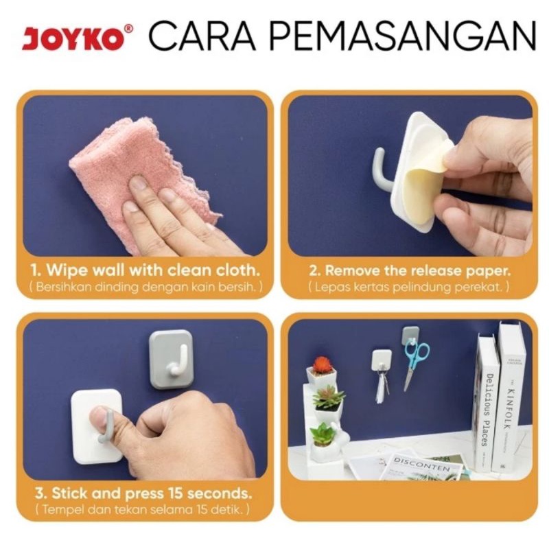 Gantungan Adhesive Hook Tempel Dinding Kait Perekat Joyko ADHK-3050-3070