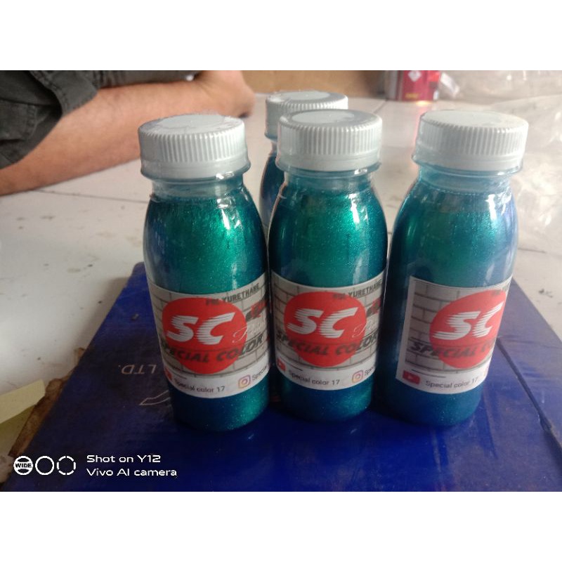 blue green 100ml cat bunglon 3 warna