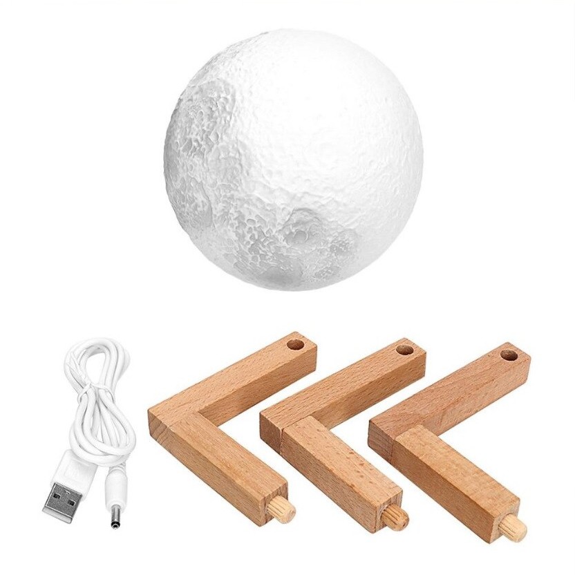 3D Print Moon Lamp Desk Light - Lampu Tidur Bentuk Bulan - 10 cm
