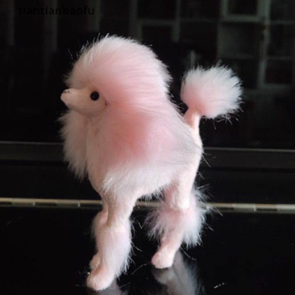 Mainan Boneka Plush Bentuk Anjing Poodle Warna Pink Ukuran 4 Inch Untuk Dekorasi Rumah