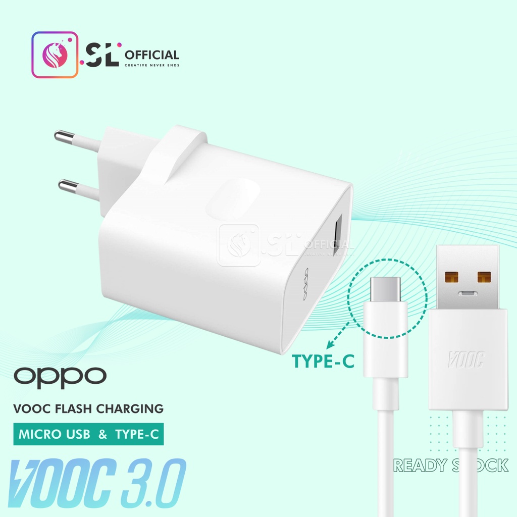 Charger Oppo Fast Charging Original Super VOOC 65watt Micro USB &amp; Type C