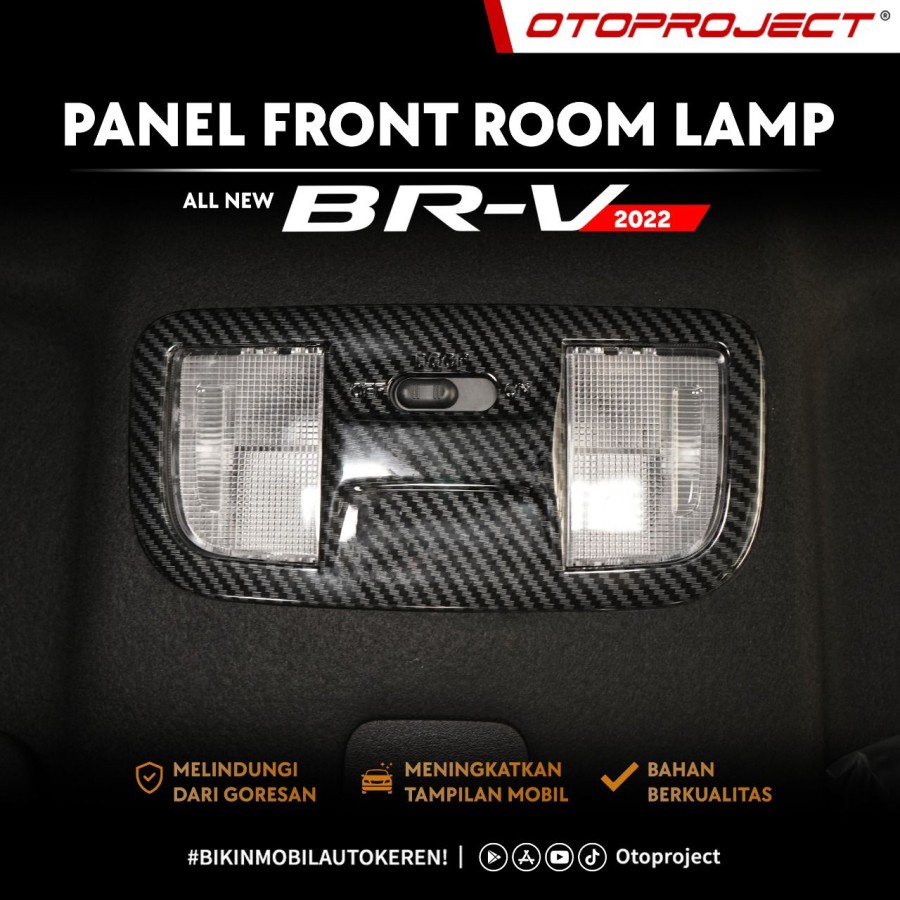 Cover Lampu Plafon Mobil Panel Front Room All New Brv 2022 Carbon Wood Black Piano Otoproject