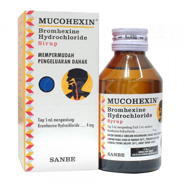 Mucohexin Elixir Syrup  120ml Mucolytic Agent Pengencer Dahak ORIGINAL-BPOM