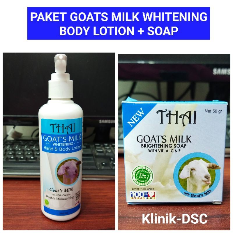 PAKET GOATS MILK 2 in 1 SABUN DAN BODY LOTION PEMUTIH KULIT