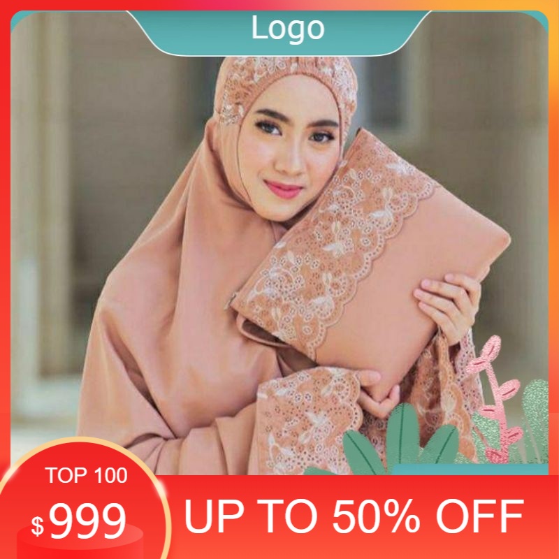 Mukena Khadijah Syahbani / Telekung Bordir Two Tone / Mukena Dewasa mukena khadijah mukena jumbo muk