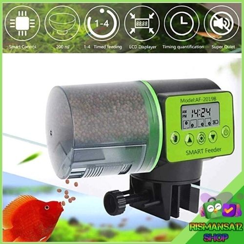 Dispenser Makanan Ikan Otomatis Fish Feeder Timer Kapasitas Besar