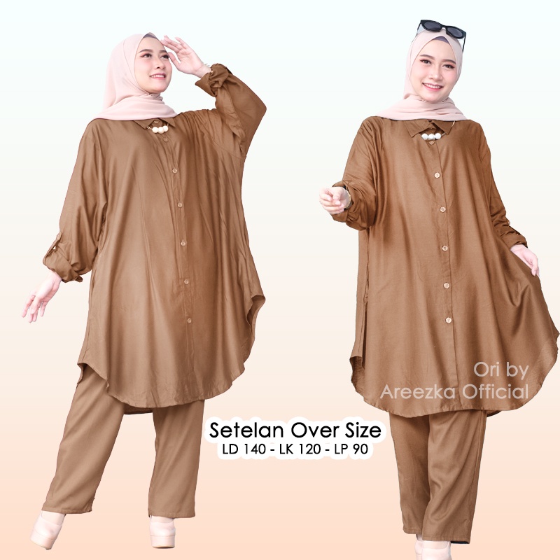 Grosir Termurah Set Jumbo Setelan Jumbo Rayon Viscose Ori Premium Adem LD 140 XXXXL BB 90Kg 100kg