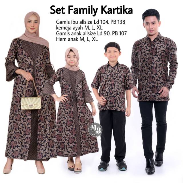 Couple keluarga set family kartika batik gamis syari