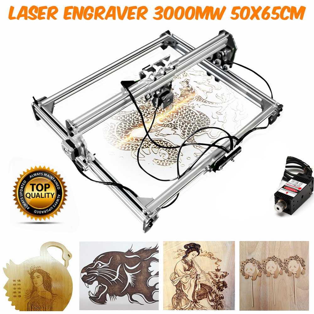 (BISA COD) RVOSTR WOLIKE Laser Engraver CNC Printer DIY DVP6550 3000mW 50x65cm - CN300