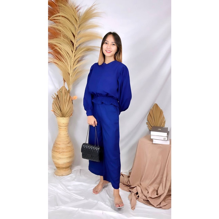 Tq88indonesia Fashion Baju Setelan Wanita Terbaru /  SET KATLIN / STELAN Polos Cewek Lengan Panjang / Pakaian Santai Cewek / Ootd / Outfit Kekinian