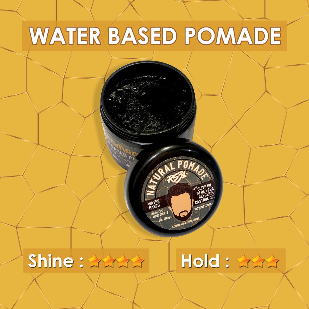 Pomade Alami dari RS31 isi 200 gr  water based pomade untuk tampilan klimis berkilau sepanjang hari.