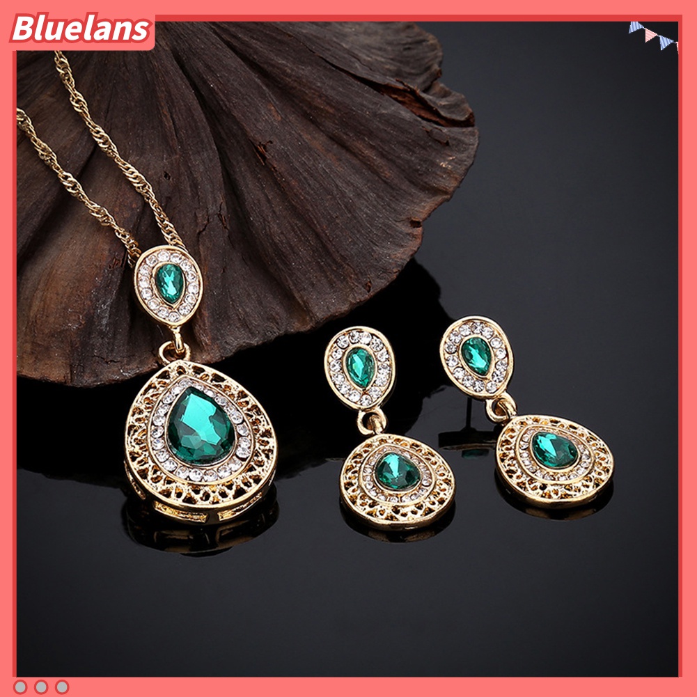 Set Kalung Anting Wanita Gaya Elegan Untuk Pesta Pernikahan