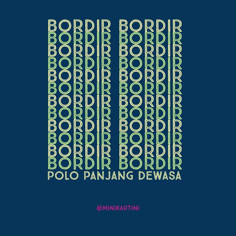 Bordir Polo Shirt/ Bordir Kaos Polo Dewasa Lengan Panjang