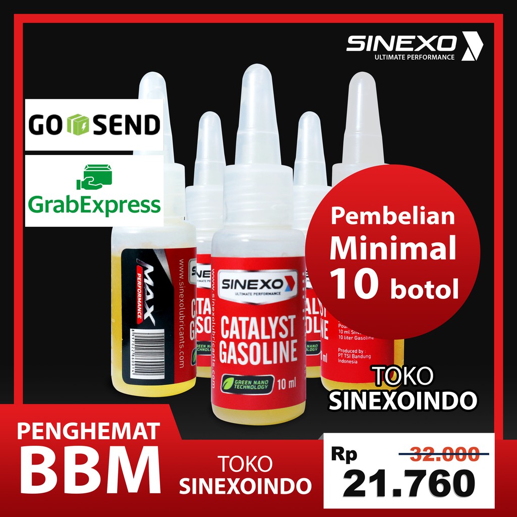 SINEXO CATALYST GASOLINE PENGHEMAT BBM MOTOR / MOBIL BAHAN BAKAR IRIT BENSIN HARGA RESELLER TERMURAH
