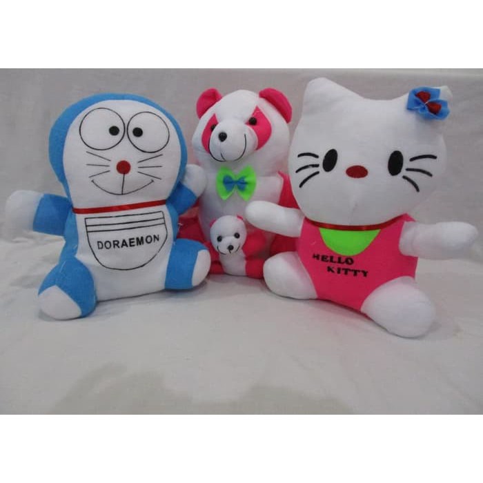 Boneka Karakter Lucu Size 27 x 20 cm Doraemon Kitty Bear Luchuu