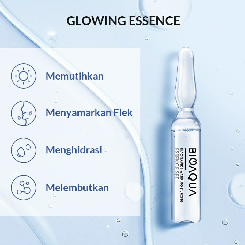 BPOM BIOAQUA Ampoule Serum 2ml x 7pcs Niacinamide Water Moisturizing Essence Set Brightening Serum Glowing Skin and Hydrating / Memutihkan dan Menyamarkan Flek / BB