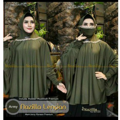 Jilbab Lengan free masker Ori Nazilla