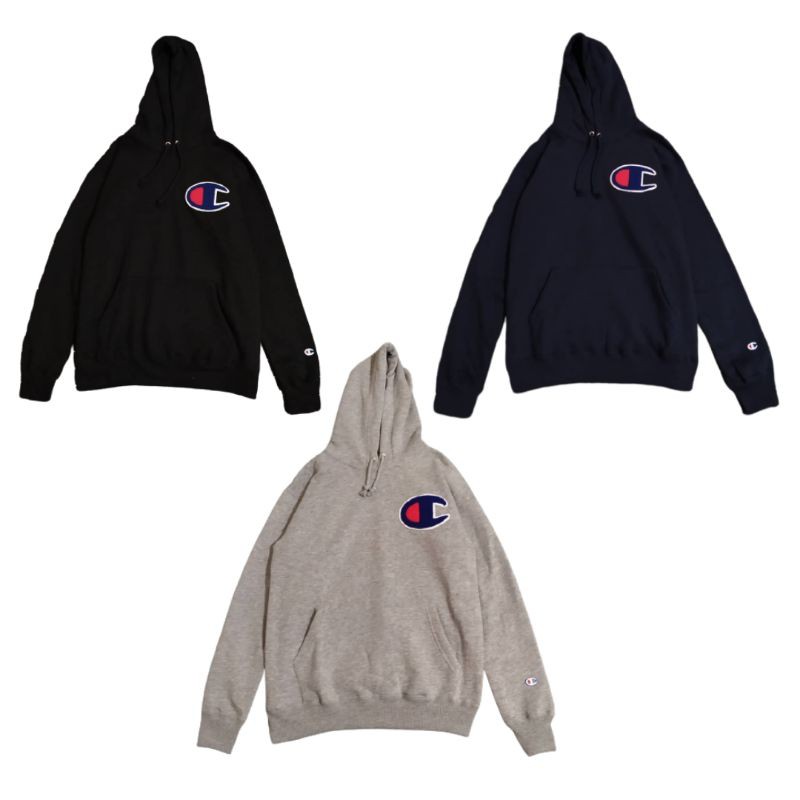 HOODIE CHAMPION BORDIR ORIGINAL - HOODIE BIG LOGO C EMBROIDERY - JAKET CHAMPION BORDIR ORIGINAL