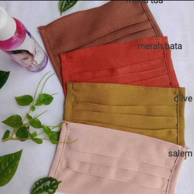 Makassar Masker tali karet hijab Moscrepe lembut high quality