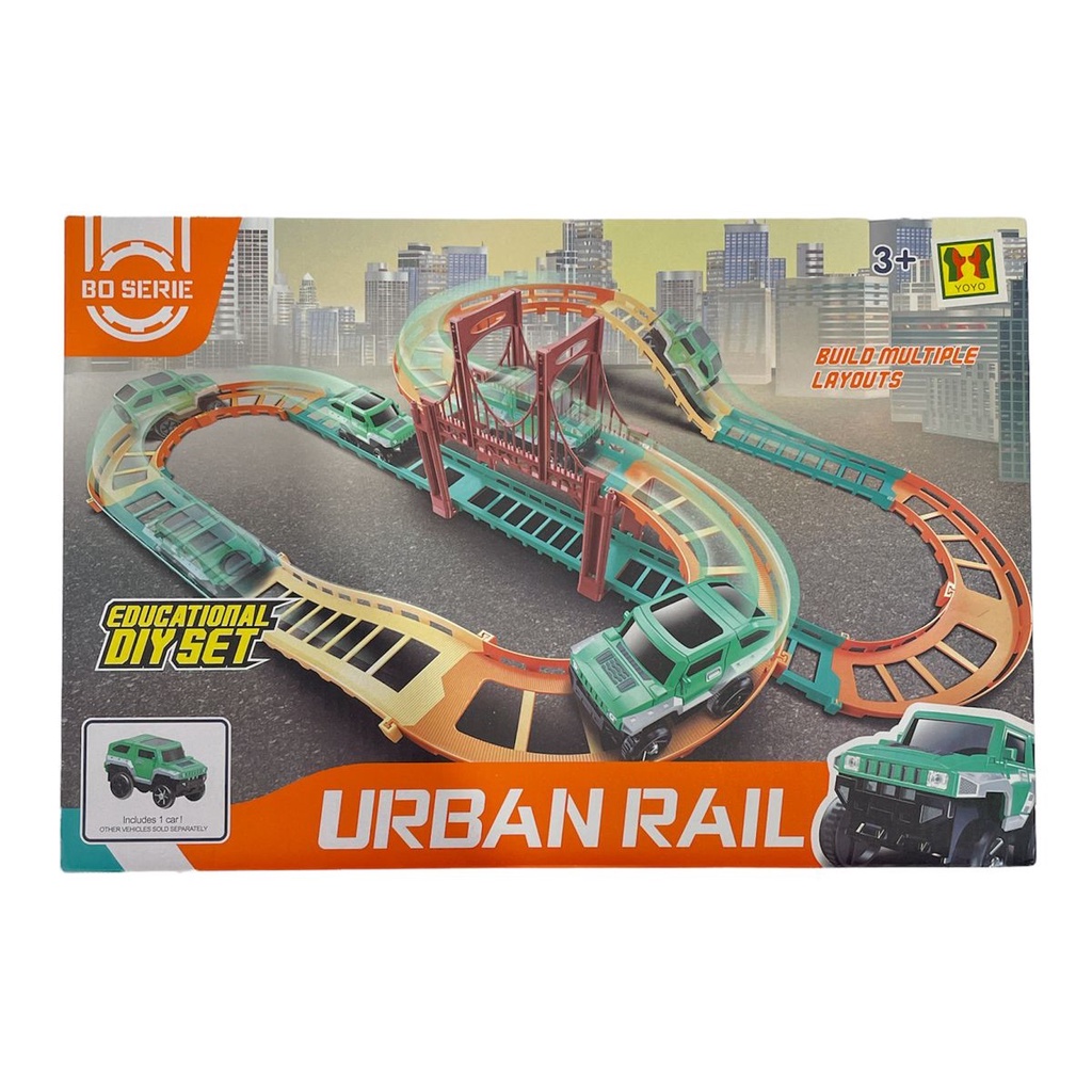 Mainan Anak URBAN RAIL Track Lintasan Mobil Balap Educational Diy Set