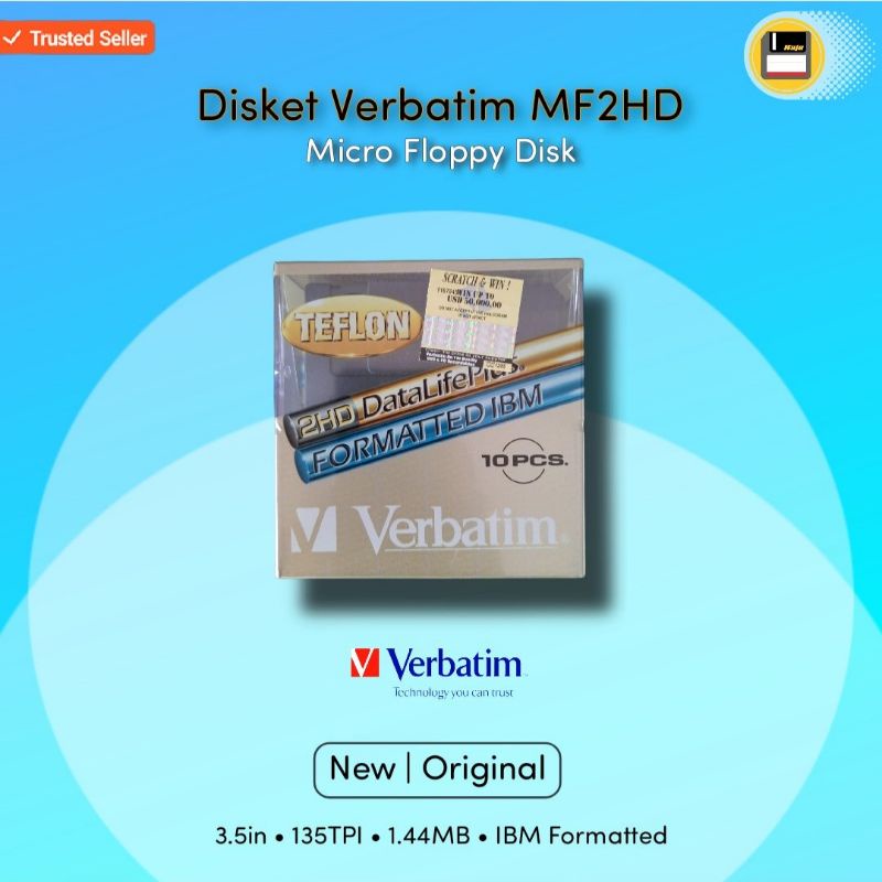 Disket Verbatim 2HD Gold Floppy Disk Diskettes