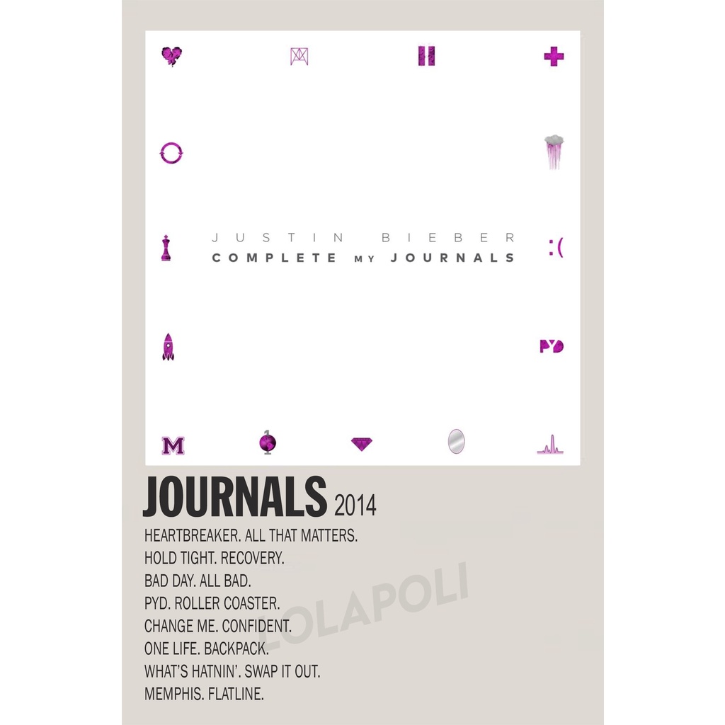 Poster Cover Album Journals - Justin Bieber