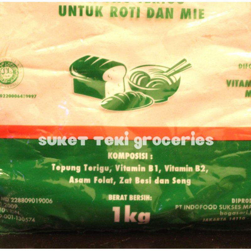 Terigu Cakra Kembar 1 kg Econopack Protein Tinggi Bogasari SATUAN