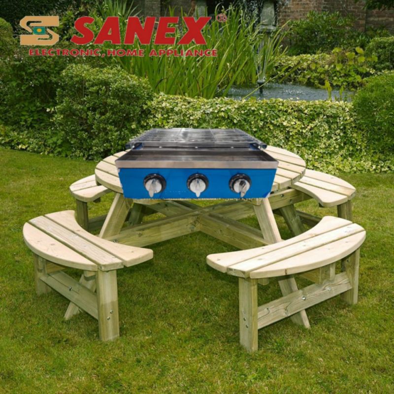 Sanex Kompor Gas Panggang 3 Tungku / Gas Stove Grill + BBQ SN-KP03