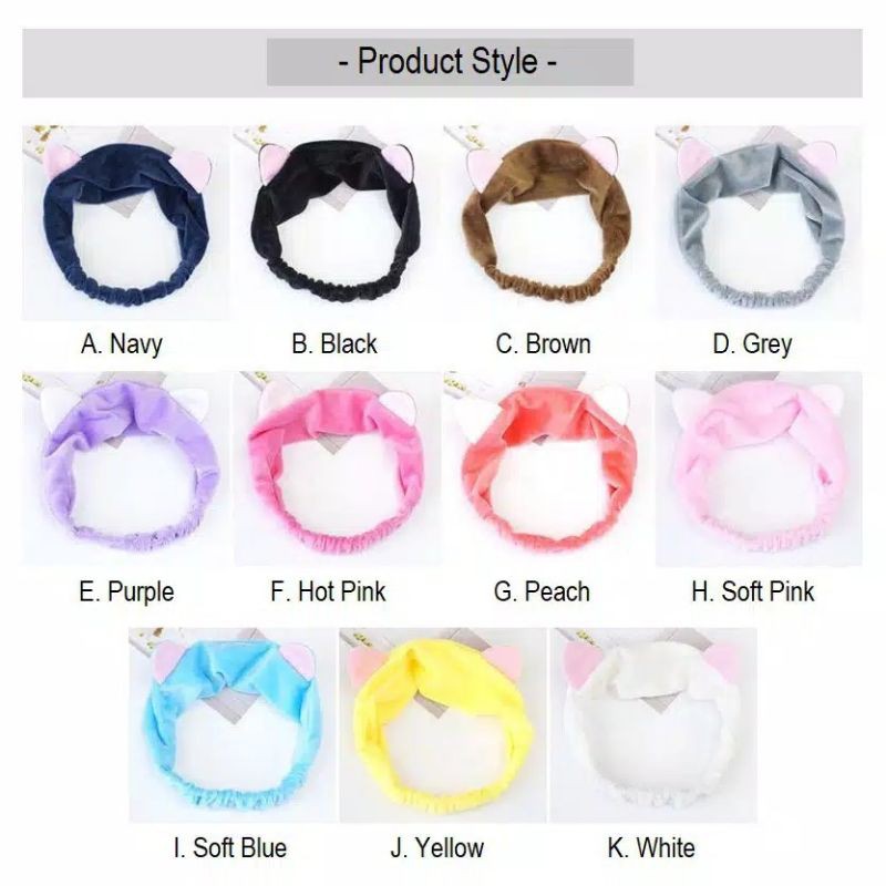 BANDANA BLUDRU MASKER KUCING WARNA RANDOM LUCU IMPORT / HEADBAND FACIAL BANDO MASKERAN