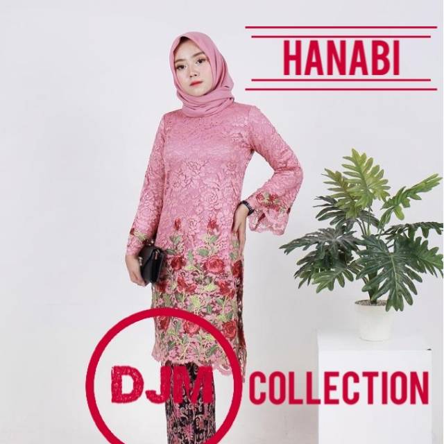 Stelan kebaya tunik brokat hanabi/kebaya tunik/kebaya tunik brokat/kebaya kurung/kurung/tunik