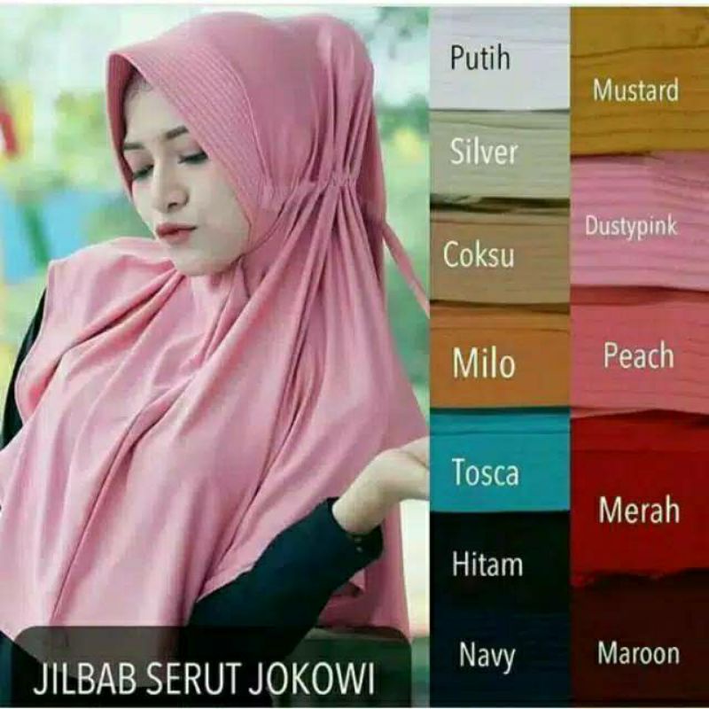 hijab serut jokowi instant adiba polos serut vayaon.hijab