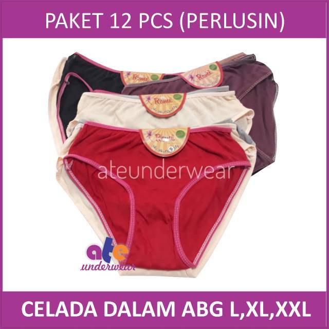 AT65-12 pcs celana dalam wanita Remaja size S M L XL Cd RMC katun